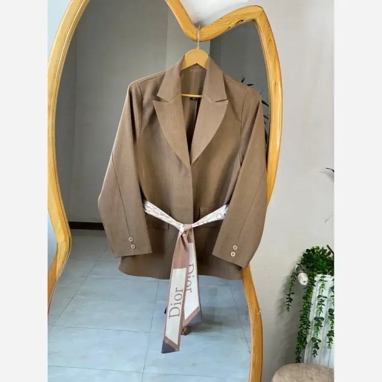 مانتو کتی مزونی کمربند دار جنس بزیاق درجه یک