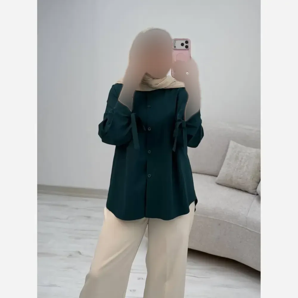 شومیز گره ای ساحل جنس کرپ بوگاتی فری سایز 38 تا 48