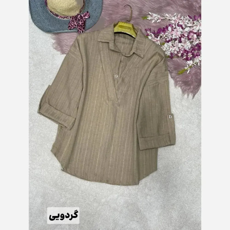 شومیز گره ای ساحل جنس کرپ بوگاتی فری سایز 38 تا 48