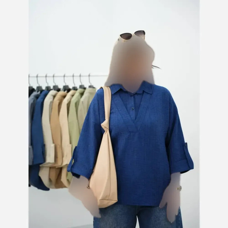 شومیز گره ای ساحل جنس کرپ بوگاتی فری سایز 38 تا 48