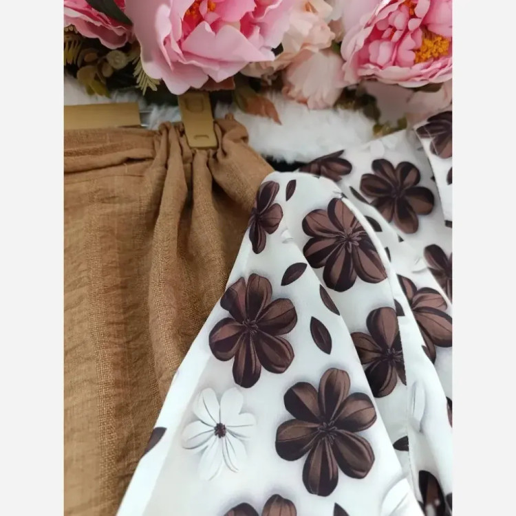 ست شومیز شلوار زنانه مدل بهار جنس فلوارانس بوگاتی و شانتون ژاکارد فری سایز 38 تا 50