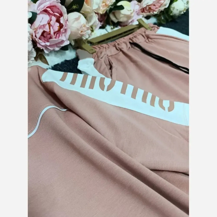 ست تیشرت و شلوار زنانه جنس گلکسی پنبه درجه یک فری سایز
