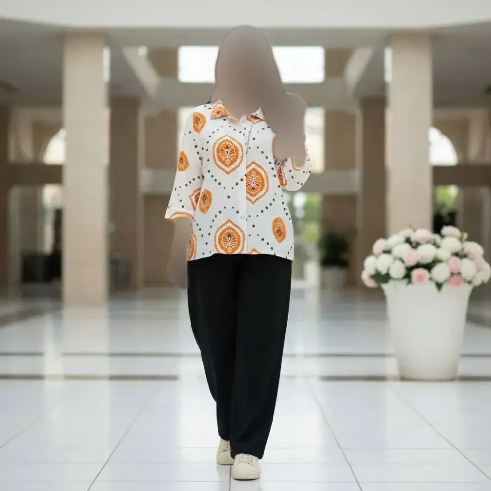 شومیز مانتویی زنانه مدل الناز جنس لنین فری سایز