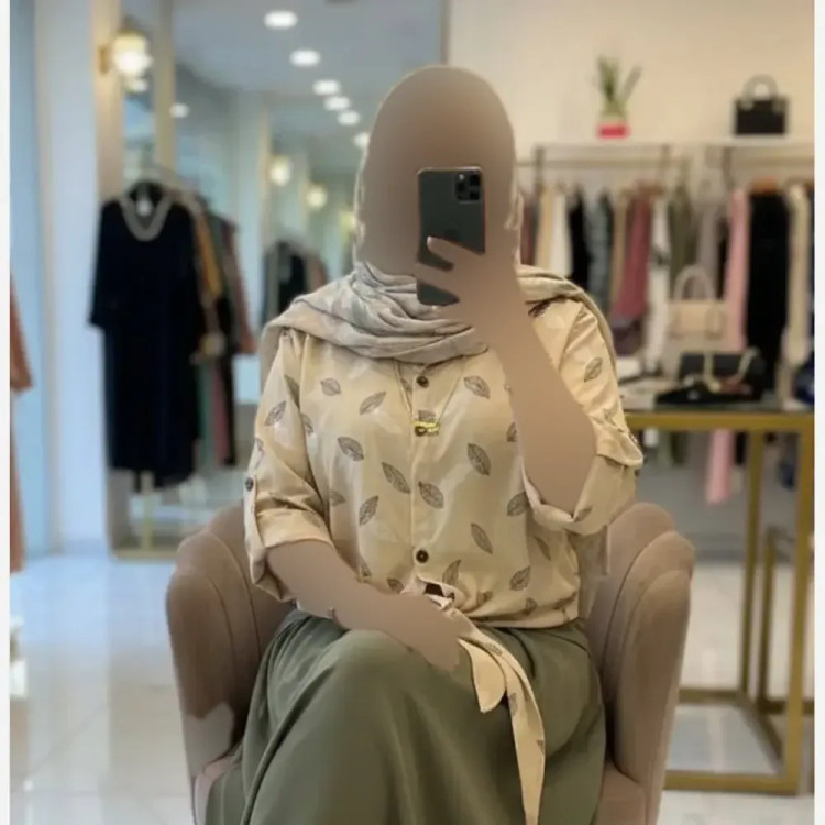 شومیز زنانه گره ای طرح برگی جنس شانتون فری سایز
