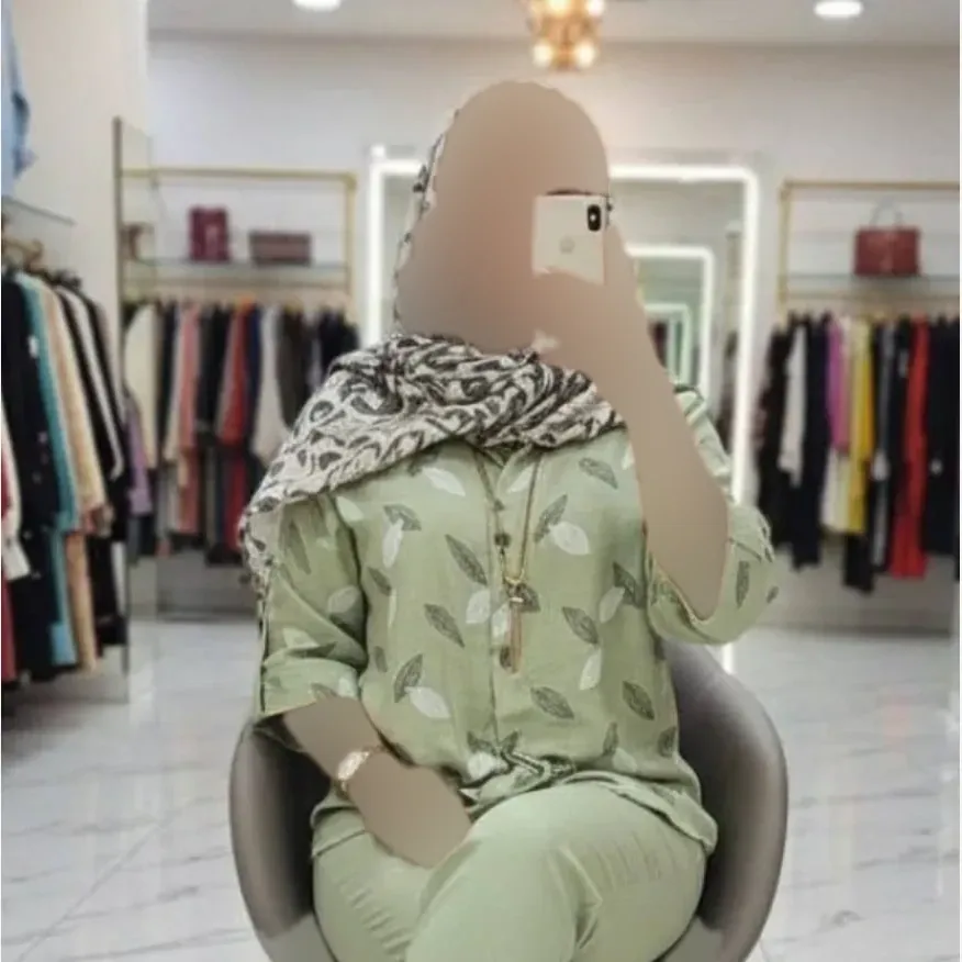 شومیز زنانه گره ای طرح برگی جنس شانتون فری سایز