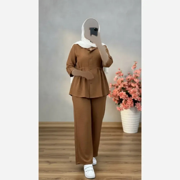 ست شومیز و شلوار زنانه مدل یاسمین جنس سوپر ایوا فری سایز تا 48