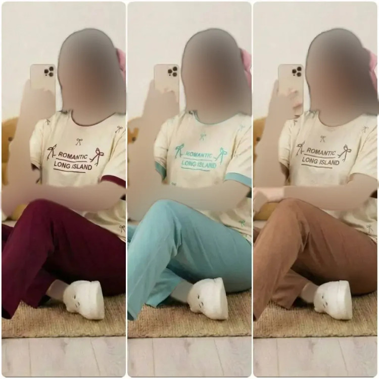 ست تیشرت و شلوار زنانه رمانتیک جنس گلکسی پنبه فری سایز 38 تا 48