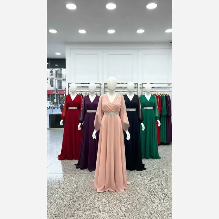 پیراهن ماکسی زنانه دیانا کد 2 حریر لطیف کمربند دار قد 155 در رنگ مشکی و سایزهای 36 تا 60