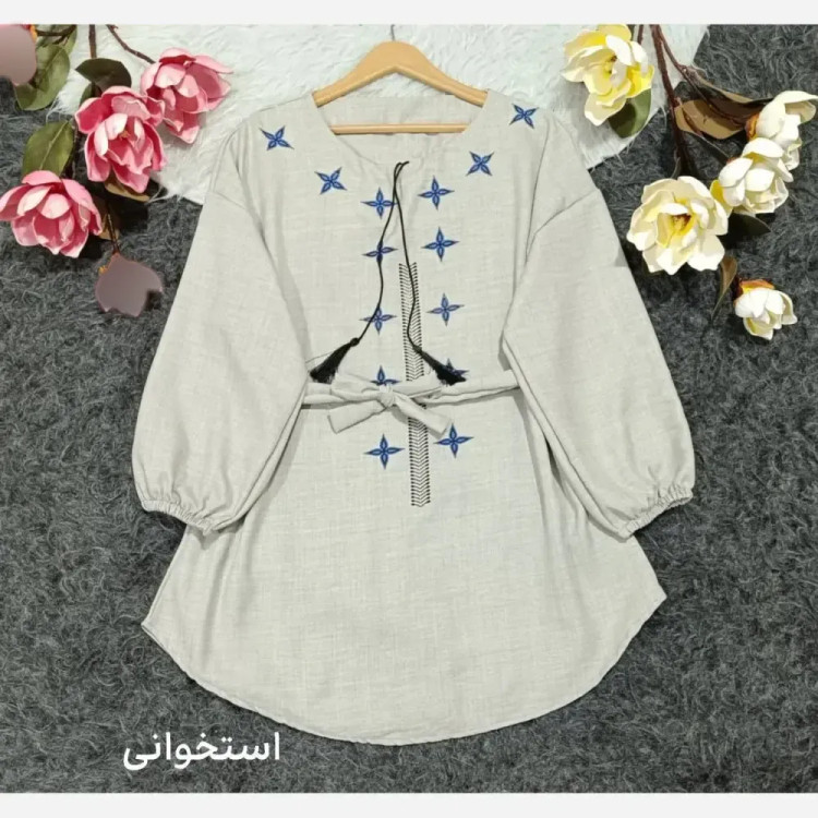 شومیز چاپی گلبرگ 124 جنس صوفیا درجه یک فری سایز 38 تا 48