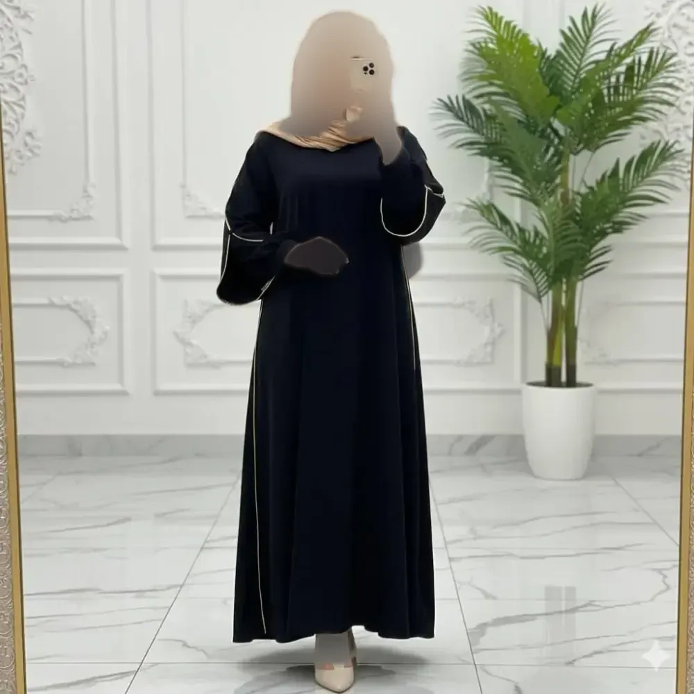 عبای ستاره زنانه مشکی الیزه قد 140 آستین 60 سایز 38 تا 50