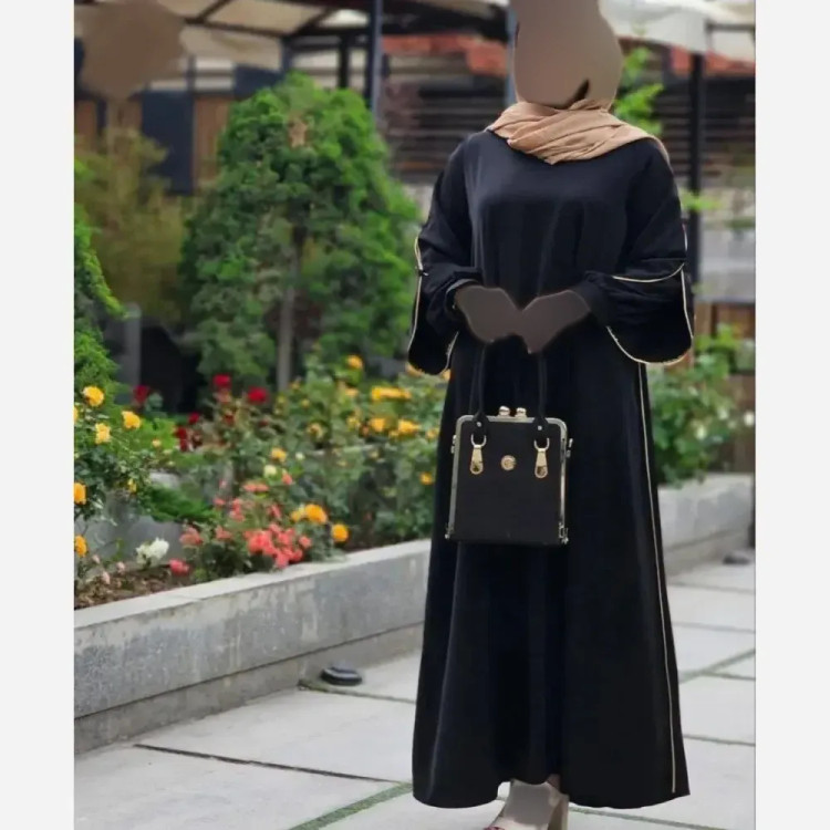عبای ستاره زنانه مشکی الیزه قد 140 آستین 60 سایز 38 تا 50