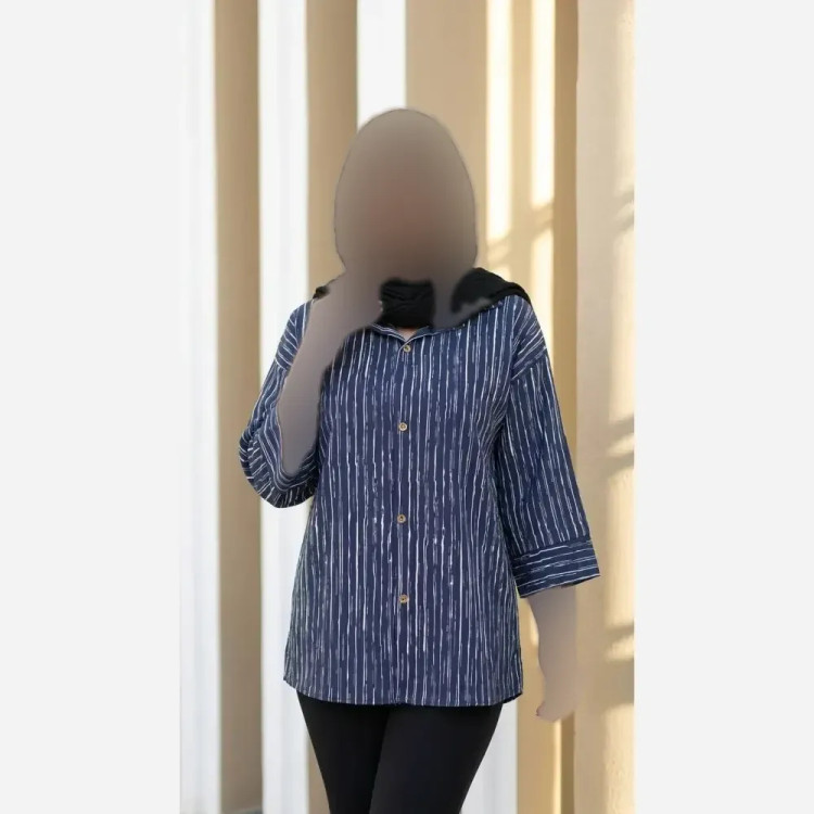 شومیز مانتویی پری 276 ینزه پفکی درجه یک فری سایز 38 تا 50