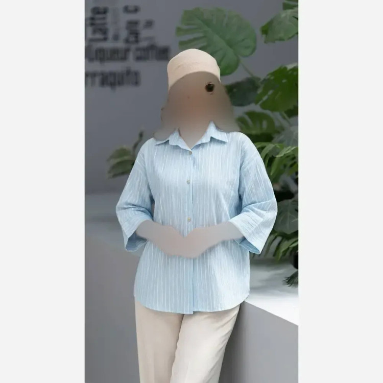 شومیز مانتویی پری 276 ینزه پفکی درجه یک فری سایز 38 تا 50