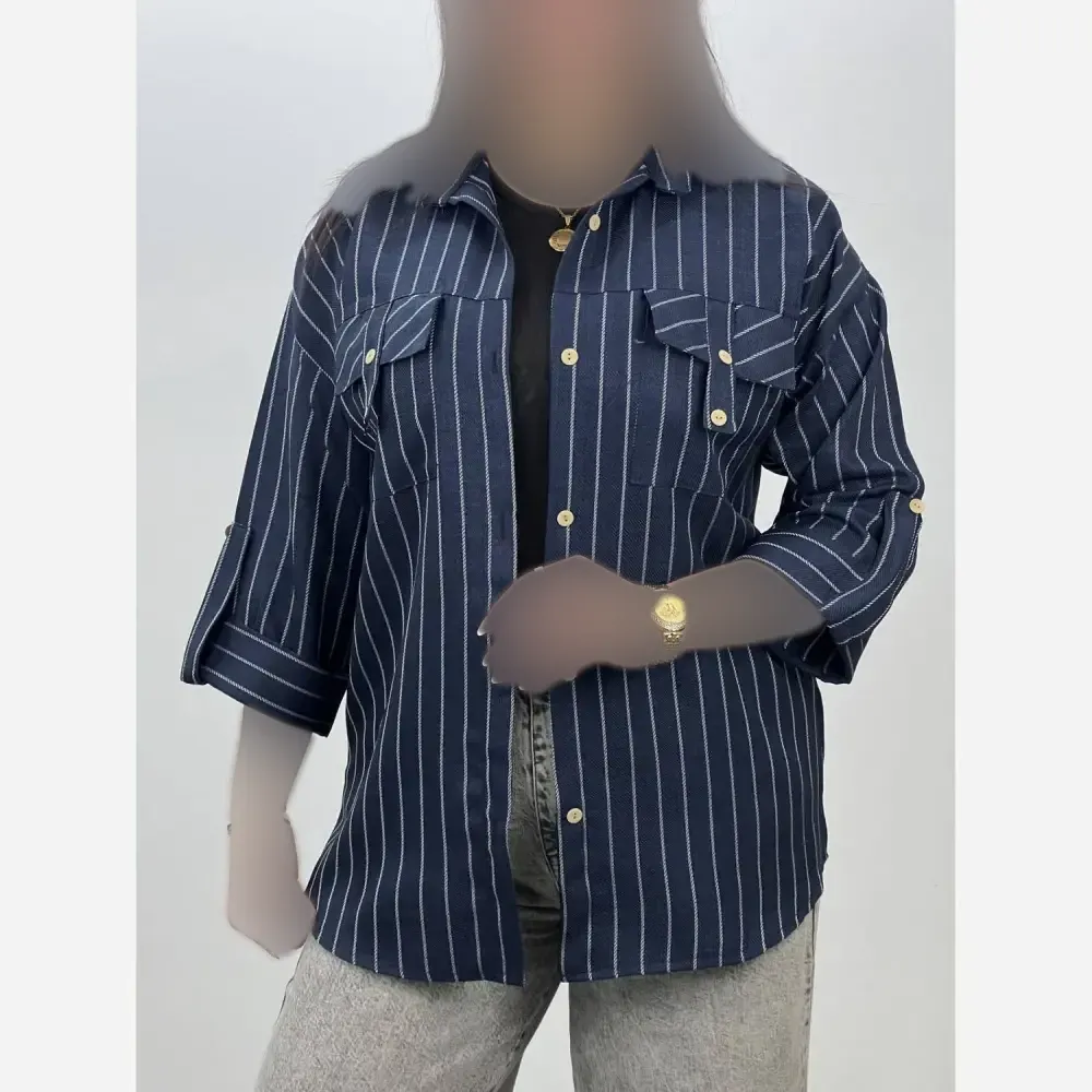 شومیز مانتویی دیپلمات شانتون درجه یک فری سایز 38 تا 48 در رنگ بندی متنوع