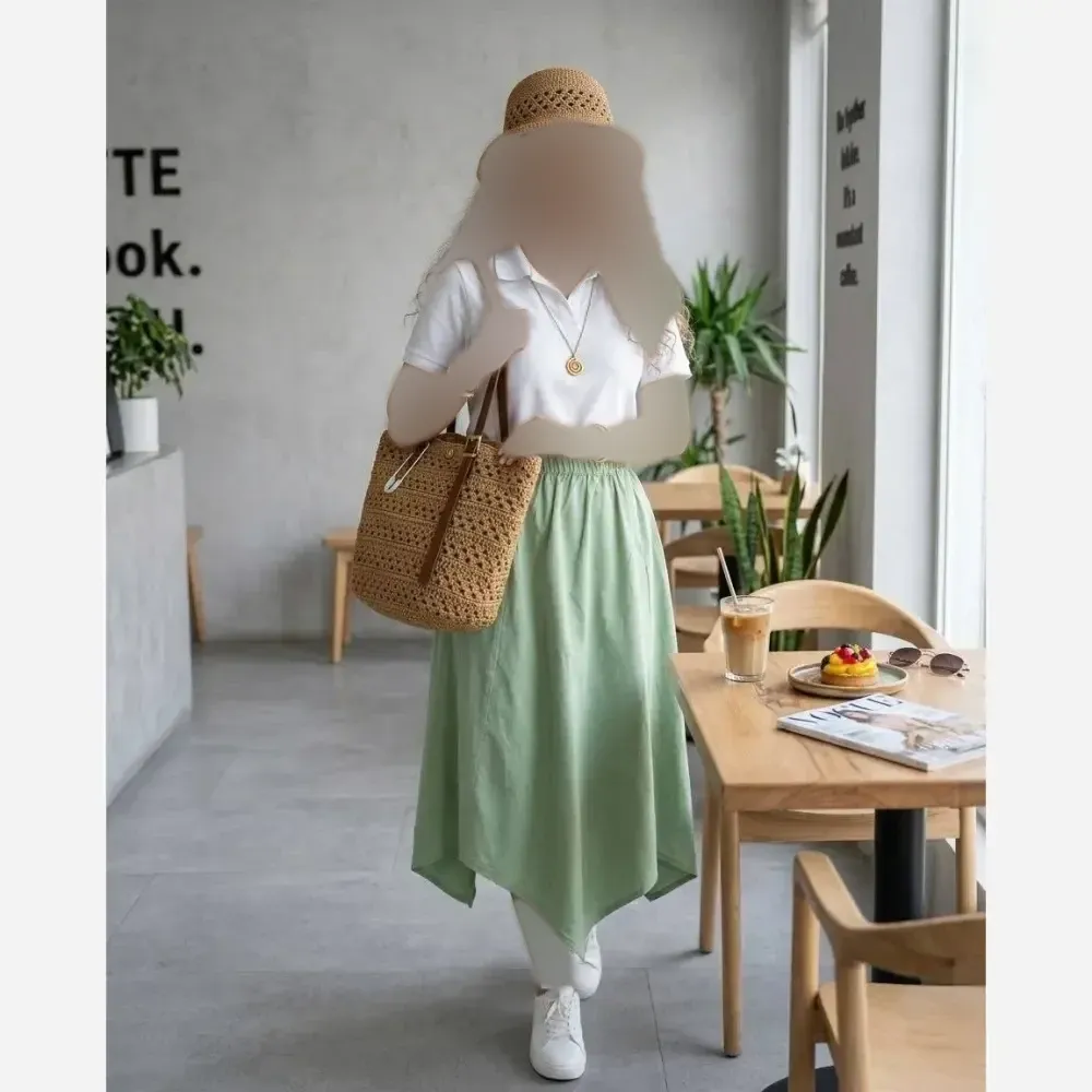 ست دامن و رویه الیاف طبیعی زنانه فری سایز پنبه ای خنک و ضد حساسیت