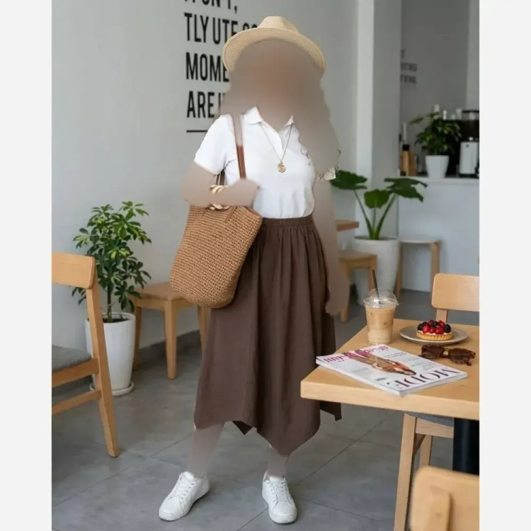 ست دامن و رویه الیاف طبیعی زنانه فری سایز پنبه ای خنک و ضد حساسیت