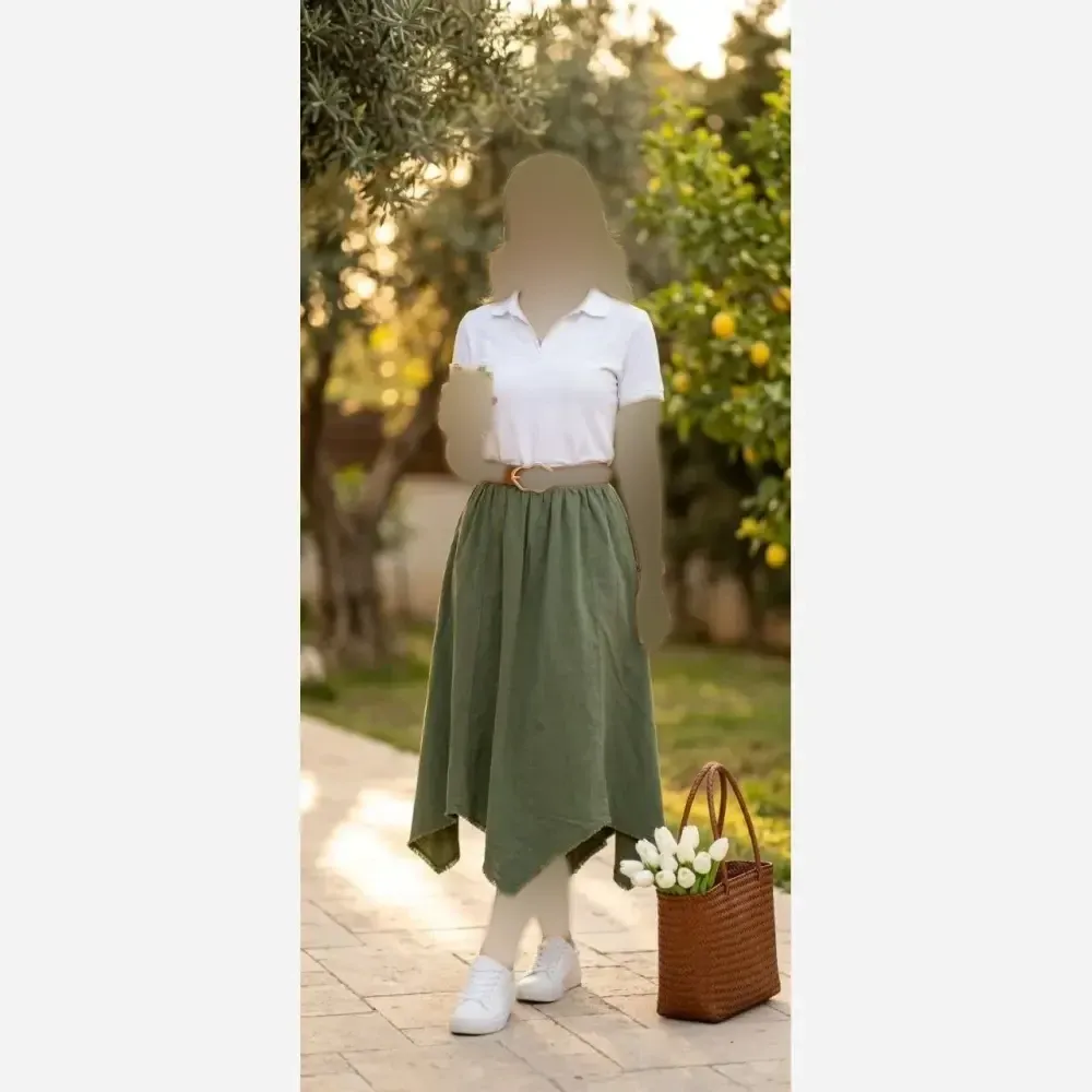 ست دامن و رویه الیاف طبیعی زنانه فری سایز پنبه ای خنک و ضد حساسیت