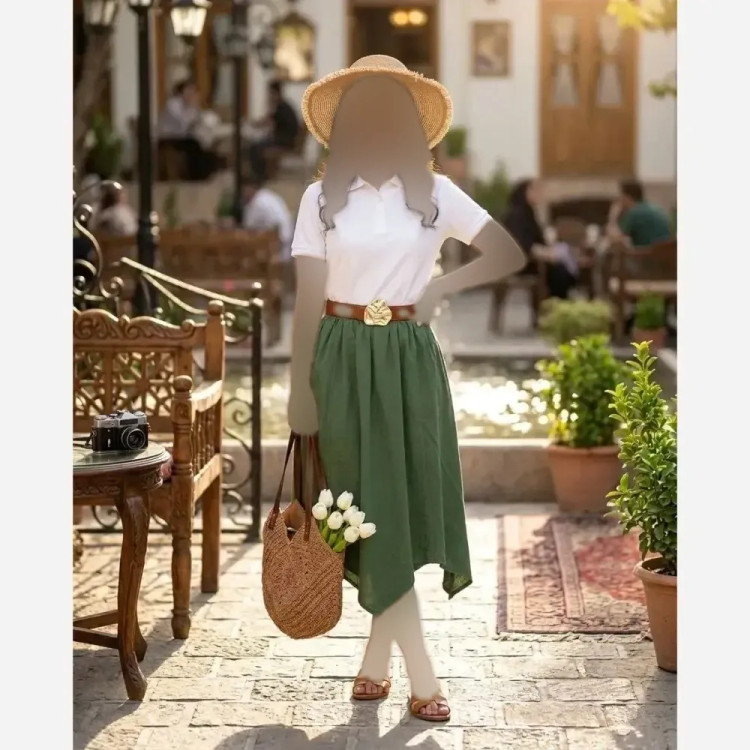 ست دامن و رویه الیاف طبیعی زنانه فری سایز پنبه ای خنک و ضد حساسیت