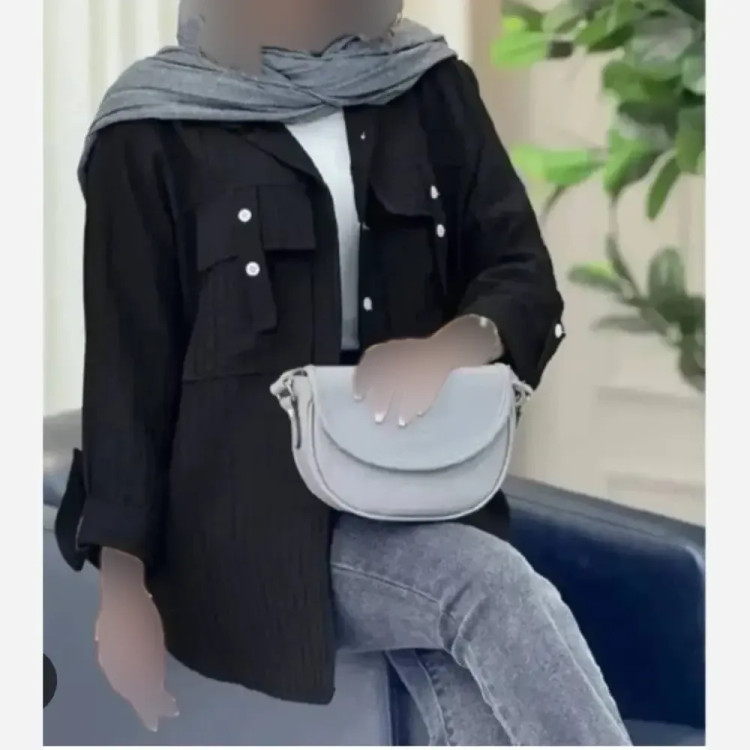 شومیز زنانه مدل جیب صلیبی جنس ایوا درجه یک فری سایز تا 46