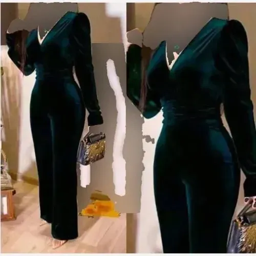 سرهمی زنانه مدل ارکیده جنس مخمل کره ای رنگ سبز