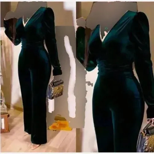 سرهمی زنانه مدل ارکیده جنس مخمل کره ای رنگ سبز