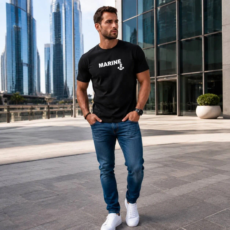 تیشرت مردانه مدل marin جنس پنبه سوپر اعلا در 4 رنگ و 3 سایز