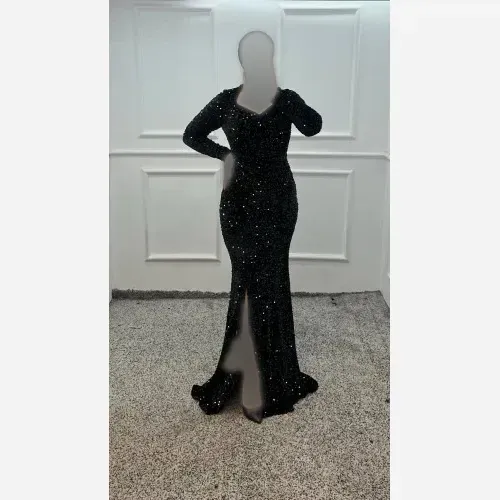 پیراهن ماکسی زنانه جنس پولک مخمل درجه یک قد 150