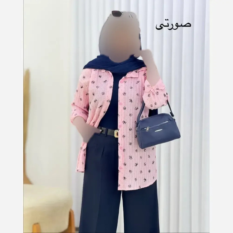 شومیز زنانه نگین دار جنس ینزی فری سایز رنگبندی پاستیلی