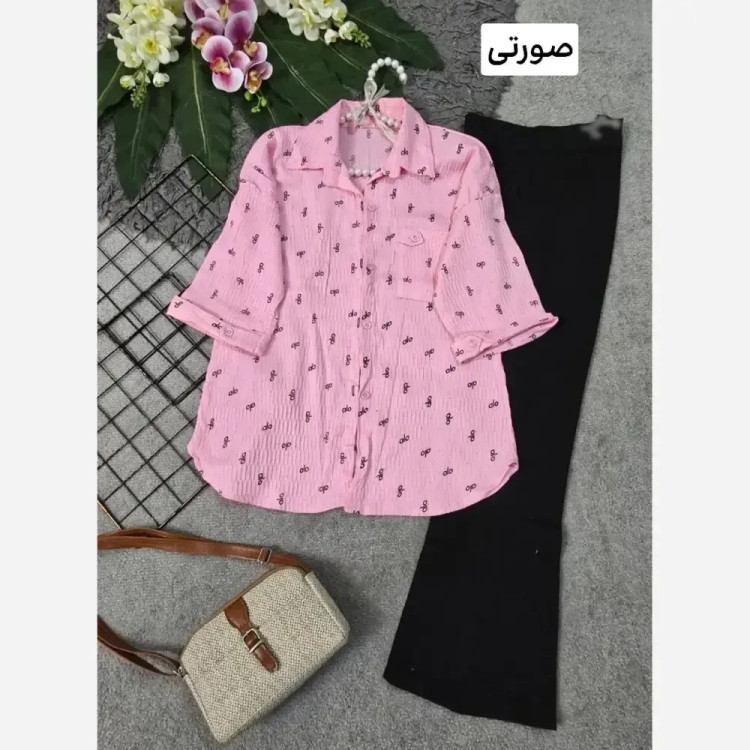 شومیز زنانه نگین دار جنس ینزی فری سایز رنگبندی پاستیلی