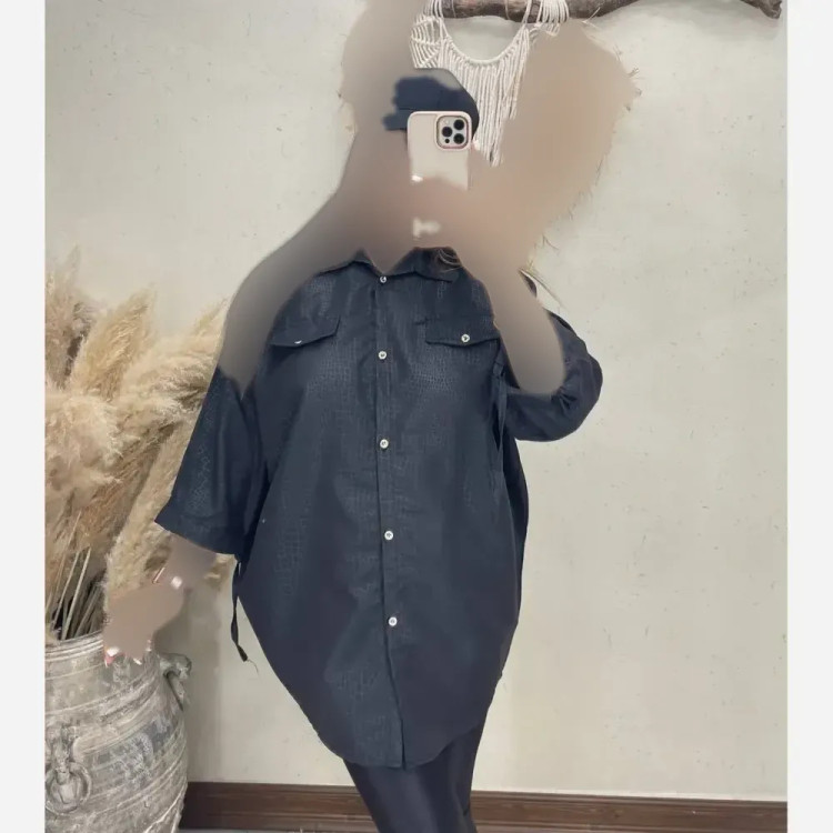 شومیز زنانه مدل سوسان جنس داکرون رنگ مشکی سایز فری سایز