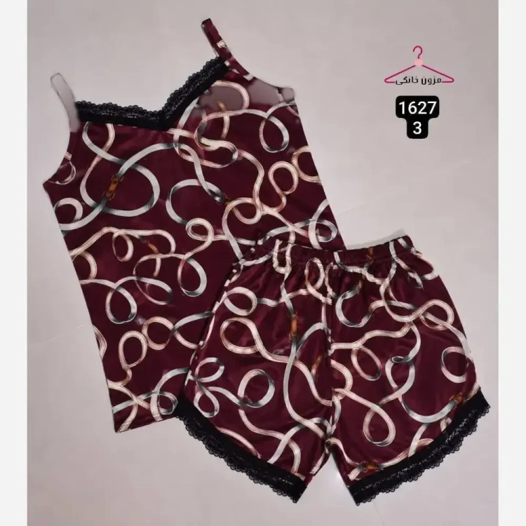 تاپ شورتک زنانه سایز بزرگ گیاهی مدل توردار مناسب سایز 46 تا 60