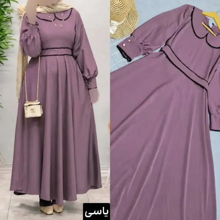 پیراهن بلند زنانه مدل مروارید جنس الیزه فری سایز تا 48