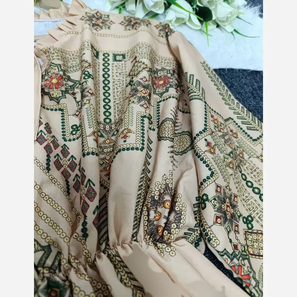 پیراهن ساحلی زنانه جنس بوگاتی درجه یک فری سایز 38 تا 48