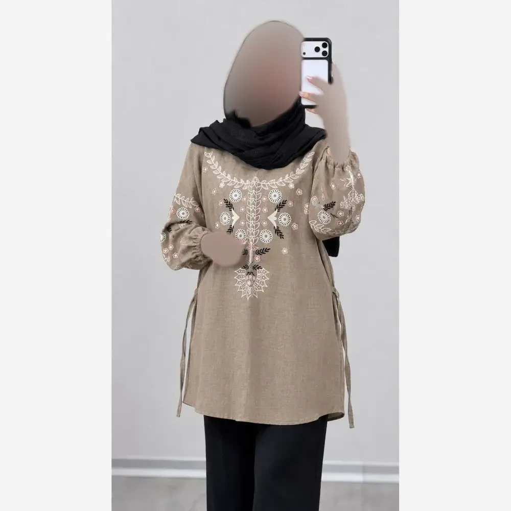 شومیز مانتویی زنانه مدل ژانت جنس شانتون ترک فری سایز 38 تا 48