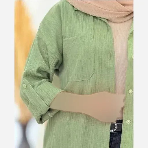 شومیز زنانه مدل نیکاد جنس کراش آیوا آستین گت دار فری سایز 38 تا 46