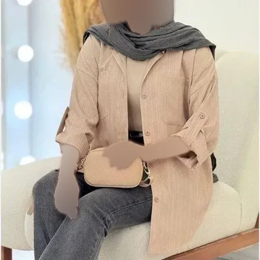 شومیز زنانه مدل نیکاد جنس کراش آیوا آستین گت دار فری سایز 38 تا 46