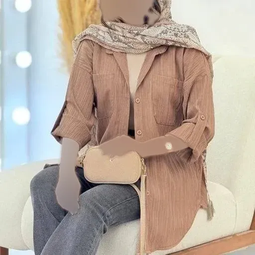 شومیز زنانه مدل نیکاد جنس کراش آیوا آستین گت دار فری سایز 38 تا 46