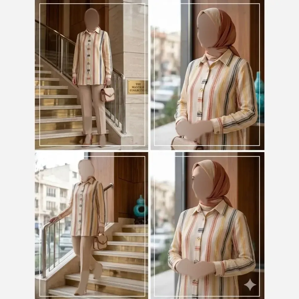 شومیز یقه مردانه لینن ترک مدل ژینا مناسب سایز 36 تا 48