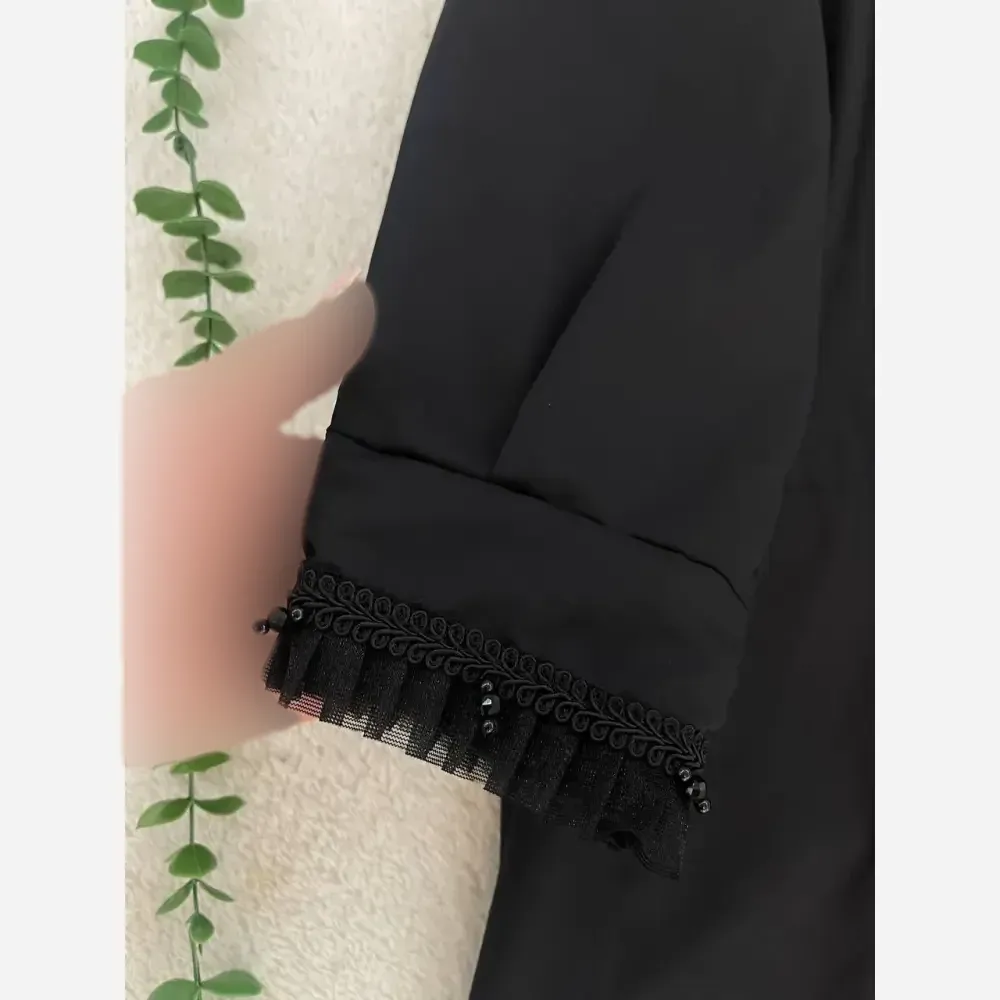 عبا زنانه مدل الیزه رنگ مشکی سایز فری سایز