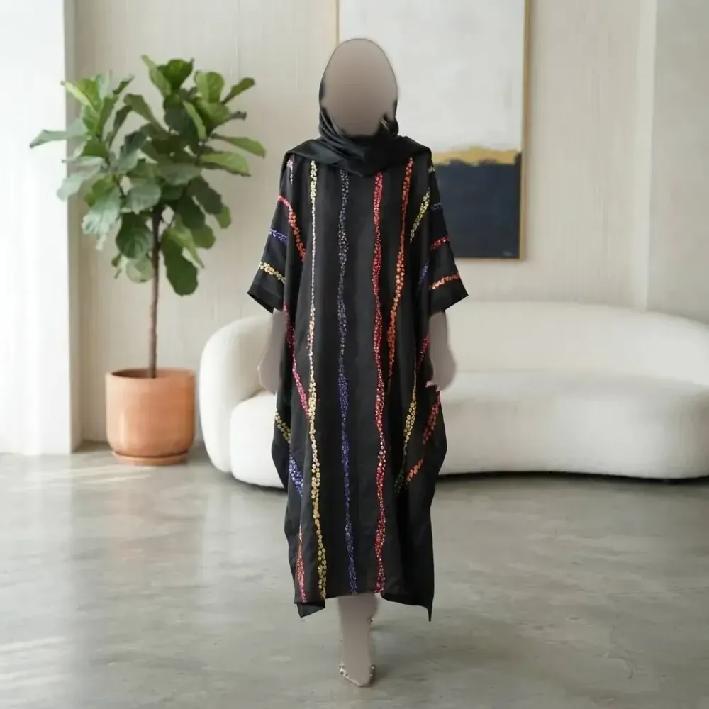 پانچ زنانه طرح هلنا سوزندوزی و آینه کاری نخی کرسپو فری سایز