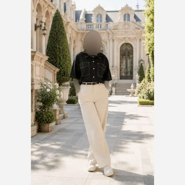 شومیز زنانه مدل ساحل پارچه داکرون