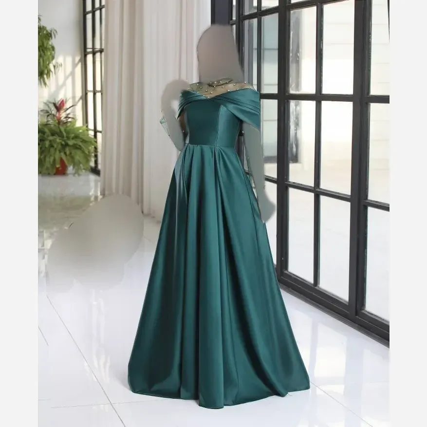 ماکسی مجلسی ساتن آمریکایی و تور نگیندوبی سایز 38 تا 50