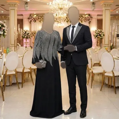 ماکسی مجلسی زنانه مدل نازنین جنس کرپ دالقیچ رنگ مشکی سایز نرمال