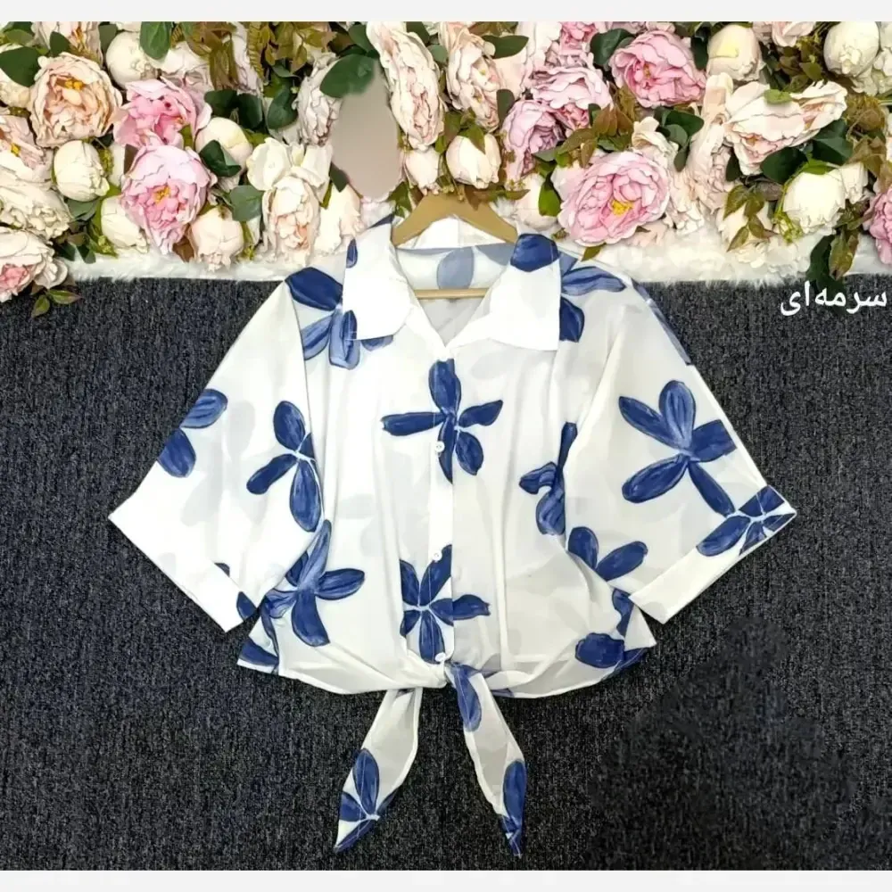 شومیز گرهای نازنین جنس بوگاتی وارداتی درجه یک فری سایز