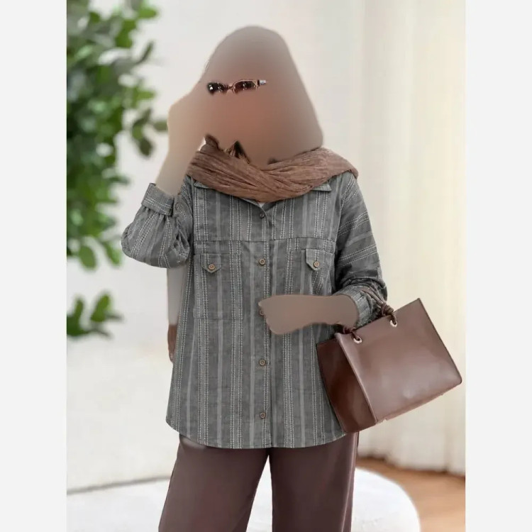 شومیز کوک دوزی پرنیا فری سایز تا 46