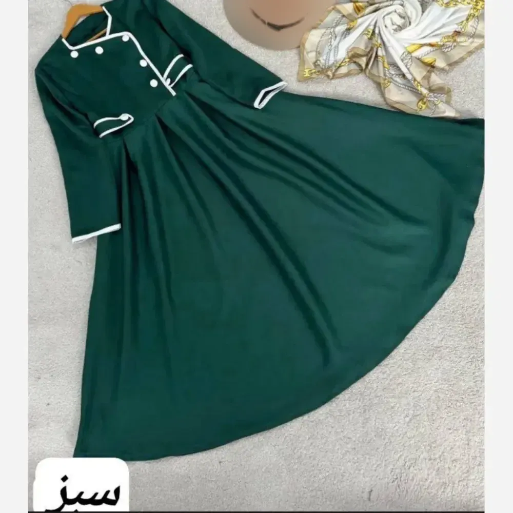 پیراهن بلند زنانه مدل آذین جنس مازراتی سایز فری سایز تا 46
