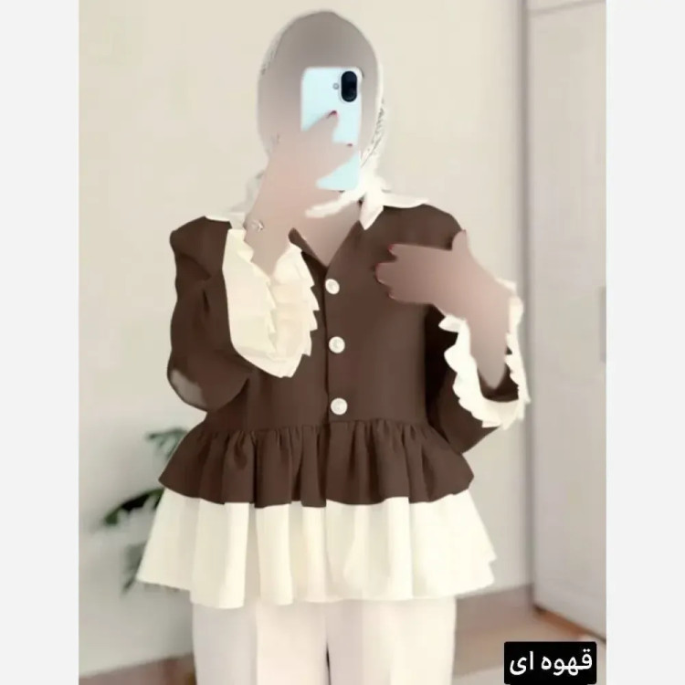شومیز عروسکی الینا جنس مازراتی نخ توییست سایز 38 تا 46