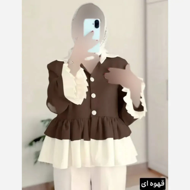 شومیز عروسکی الینا جنس مازراتی نخ توییست سایز 38 تا 46