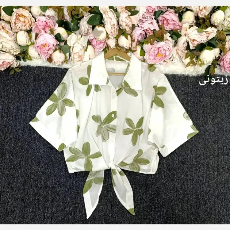 شومیز گرهای نازنین جنس بوگاتی وارداتی درجه یک فری سایز