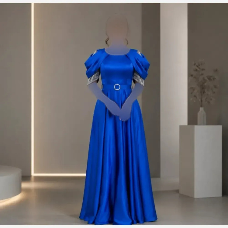 پیراهن بلند زنانه جنس ساتن ال ایکس قد 150